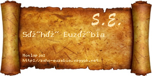 Sáhó Euzébia névjegykártya